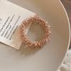 4PCS Korean Style Beaded Telephone Cord Hair Ties High Elastic Seamless Spiral Scrunchies No Crease Ponytail Holder Hair Ropes