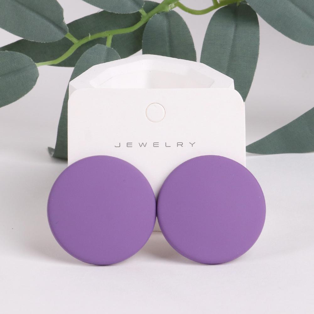 Trendy Korean Red White Black Pink Stud Earrings For Women Girl Geometric Big Square Round Acrylic Earrings Fashion Jewelry Gift