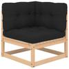 8 piece garden lounge set with cushions solid pine wood