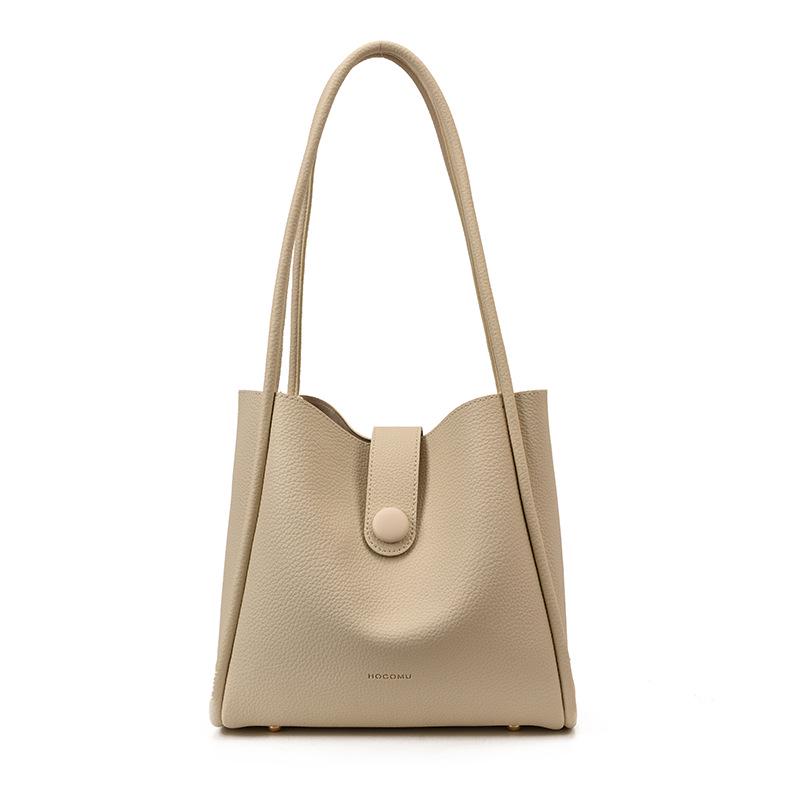 Women's Large Capacity Retro Commuter Tote Bag, Winter 2025, Soft Leather, High-end Shoulder Bag