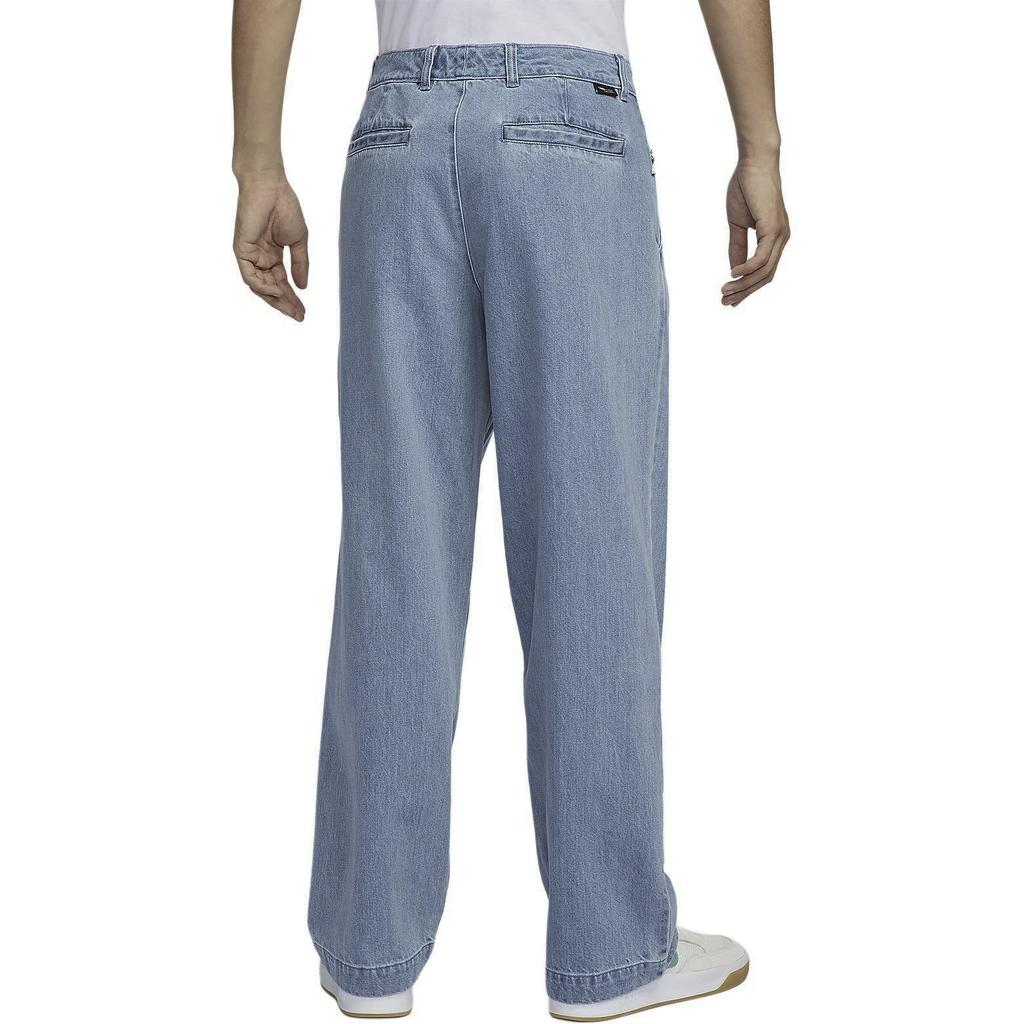 Nike SB Pantaloni in Denim Leggeri Resistenti Gamba Dritta Look Vintage Uomo Fondo Blu Ardesia Bianco FZ7008493