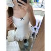 White Lace Splicing Sling Vest Women's Summer New Bow Slim Slim Top