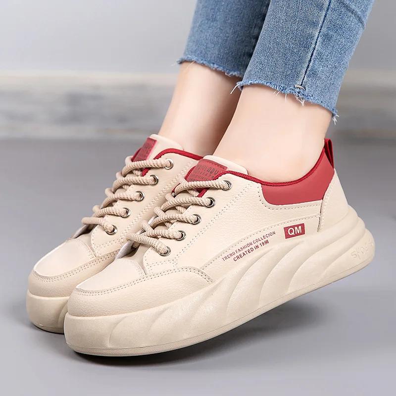 Selling New Fashionable and Versatile Casual for Women Wear-resistant Board Shoes Lightweight Soft Soled White Shoes
