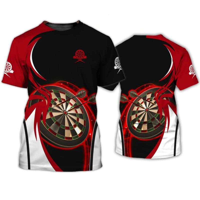 Disc Darts Sports T-shirt Men's Clothing Round Neck Short Sleeves T Shirts 3D Printed Cool Graphics Outdoor Casual Fashion Tees