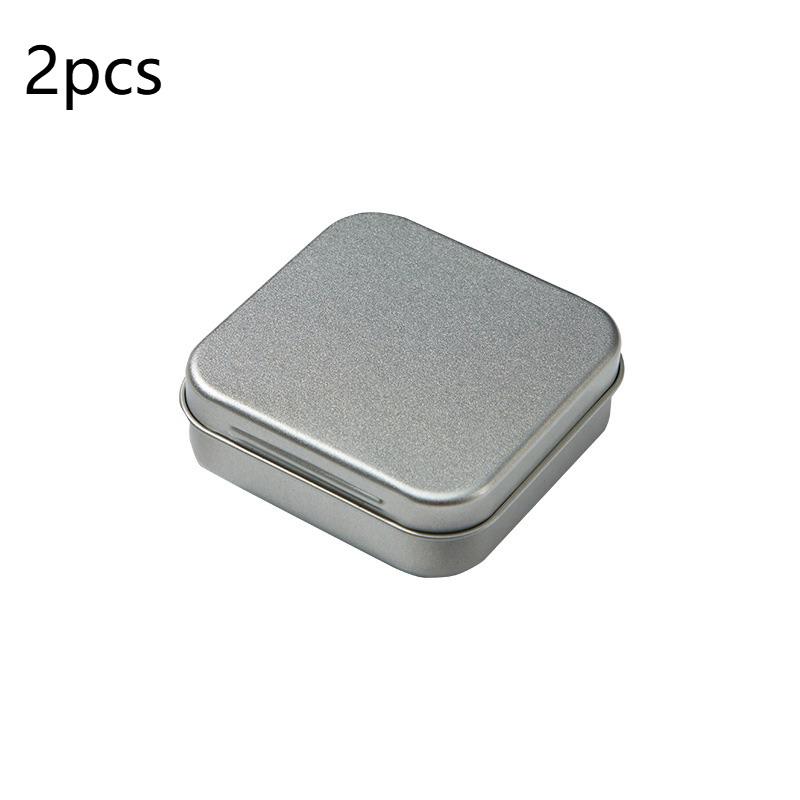 2Pcs Assorted Decorative Square Metal Storage Tins Sealed Hinged Lids Food Grade Containers for Party Candy Treat Gift Packaging