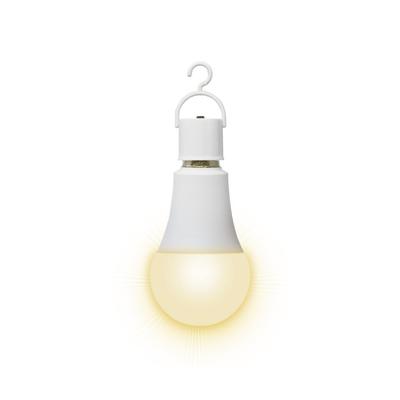 MUSASHI Rechargeable LED Light Bulb, Warm White, for Disaster Prevention, Power Outage, Automatic OnOff, 60W, R-LED60L