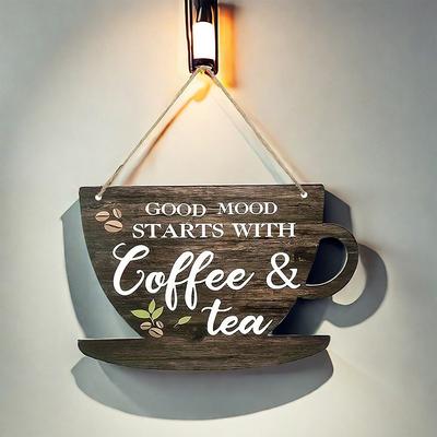 Kaffee Tee Holzschilder Rustikale Amerikanische Schilder Cafe Kaffeebar Deko Für Küche Esszimmer Zuhause Festliche Wand Holzdekoration