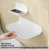 1PC Storage Folding Rack Bedside Toilet Storage Mobile Phone Set-top Box No Punching Bathroom Wall Hanging