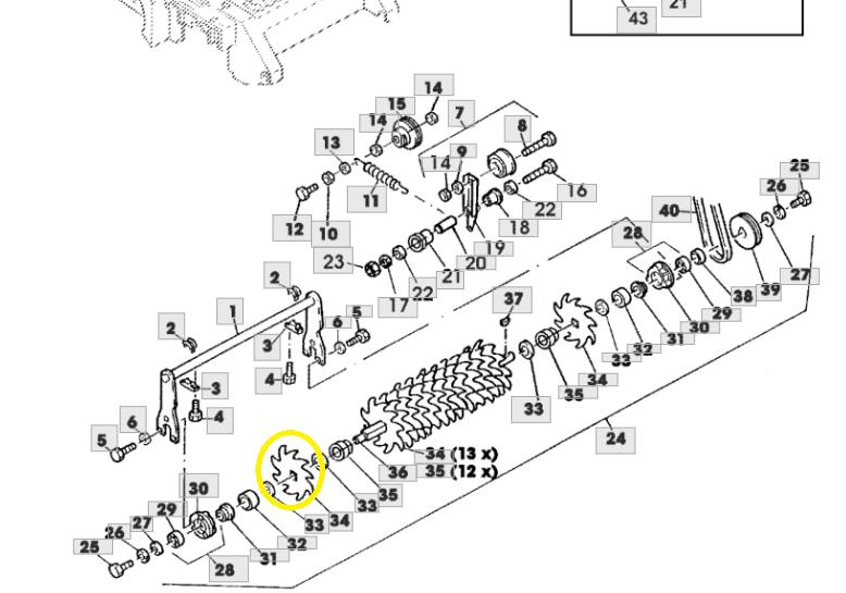 Nóż Wertykulatora D38R John Deere Sa16495 Sabo Oryginał