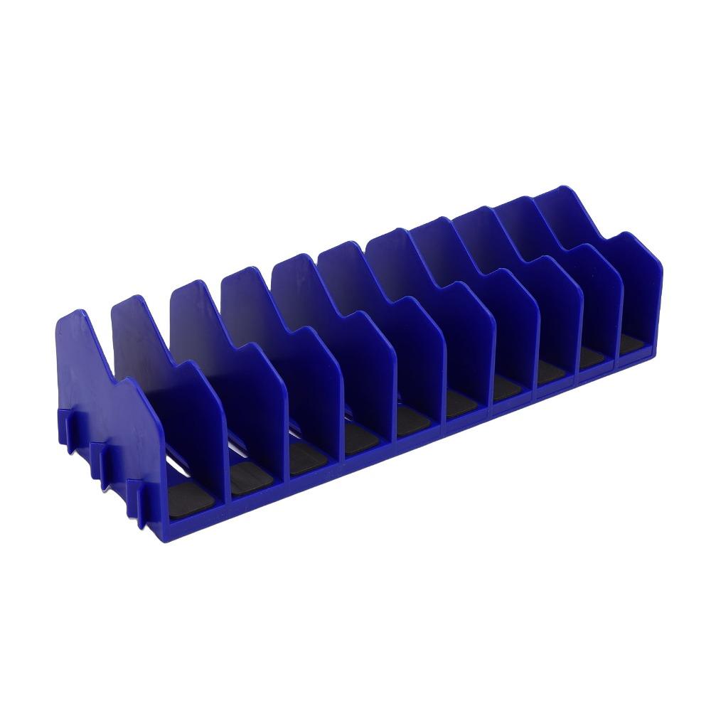 4pcs 10 Slot Pliers Organizer Rack Blue Tool Organizer Rack Non-Slip Pliers Holder Tool Box Drawer