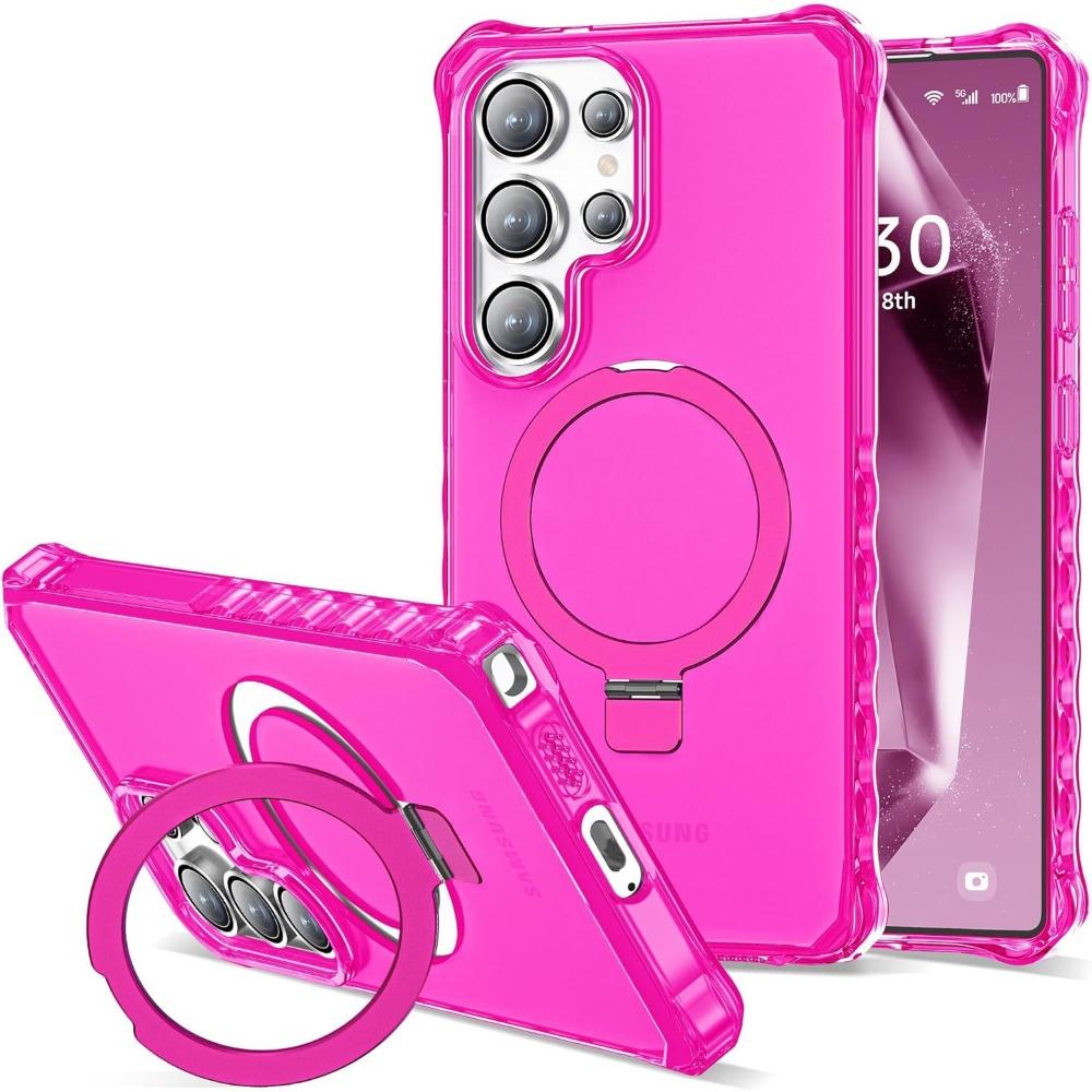 High Quality PC+TPU Magnetic 360°Rotating Ring Holder Case For Samsung Galaxy S26 S25 S24Ultra Plus For MagSafe Shockproof Cover