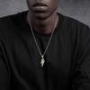 Vnox Hiphop Lightning Pendant Necklace 60cm Stainless Steel Box Chain Cubic Zirconia Chain Jewelry Gifts for Men Father Boys Son