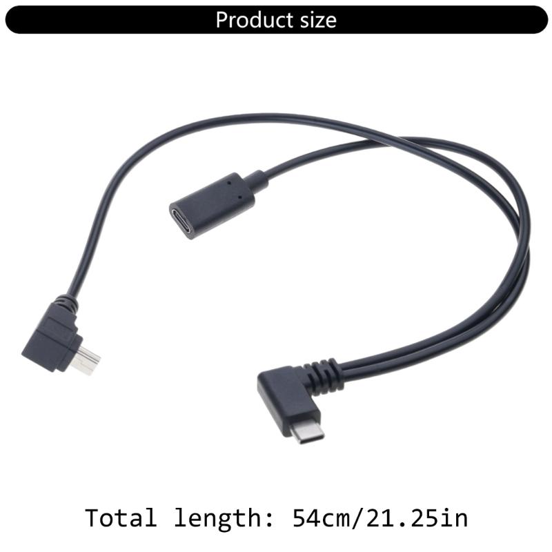 Type C to Small USB OTG Cable with Charging Port Enables Simultaneous Data Transfer and Device Powering Plastic Texture