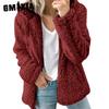 GMXIA Women's Vintage Casual lattice Print Autumn Winter Long Sleeve Hooded Jackets & Coats