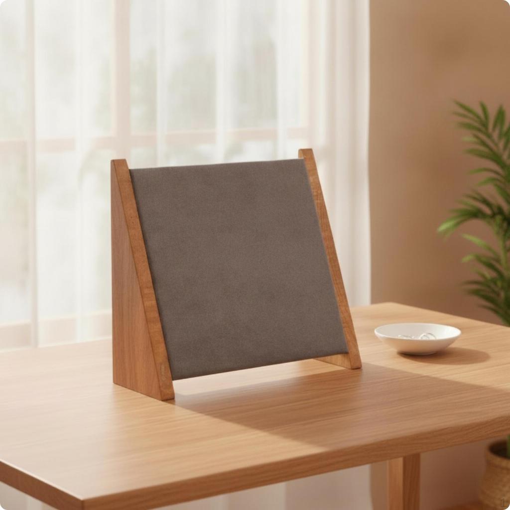 Necklace Display Stand Slanted Design Wooden Padded Panel