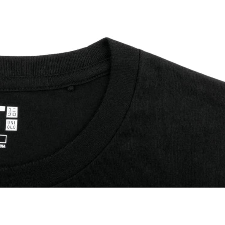 Uniqlo × Disney Mickey Mouse Embroidered Crew Neck T-Shirt Unisex Tops Black 438088-09