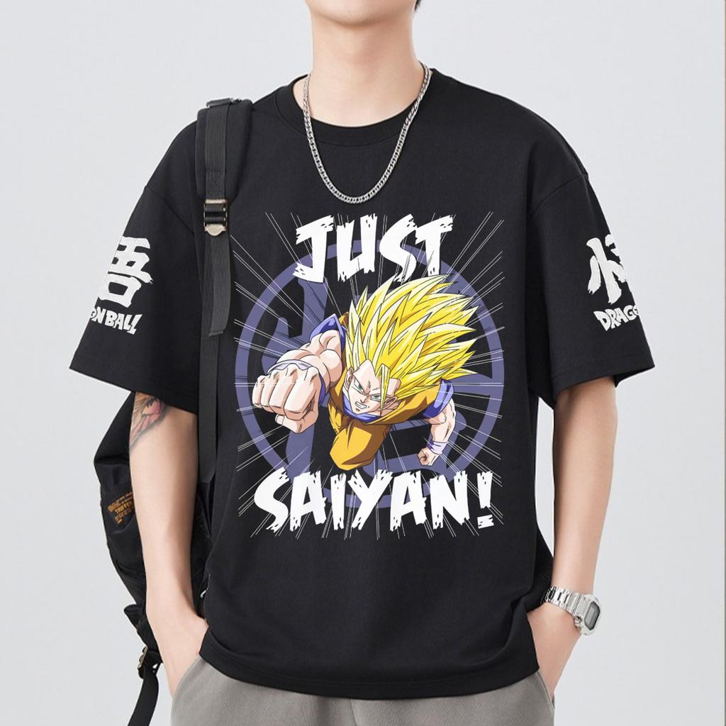 T-shirt en coton à manches courtes imprimé Dragon Ball Z Son Goku Vegeta Unisexe Vêtements pour femmes Harajuku Yk Tee Vintage Décontracté Tops