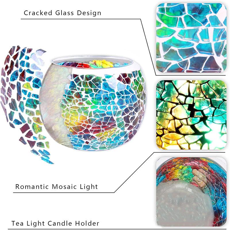 2/3 Pieces Mosaic Glass Votive Candle Holder, Valentine's Day, Thanksgiving, Christmas Table Centerpiece, Party Decoration