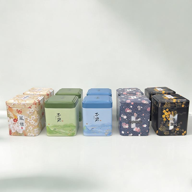 50g Universal Square Tin Tea Storage Box for Red or Green Tea