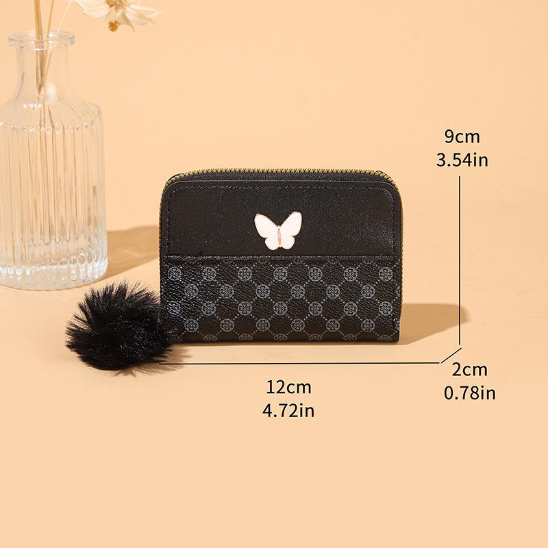 

Fashion Printed Short Change Bag New Women s Wallet Card Bag Retro Trend Charm Big Women s Bag чёрный