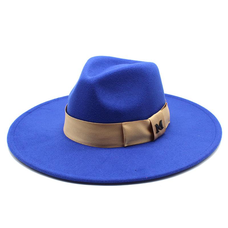 Wool Big-Brimmed Jazz Top Hat For Men And Women, Casual M Standard Big-Brimmed Jazz Hat 9.5Cm