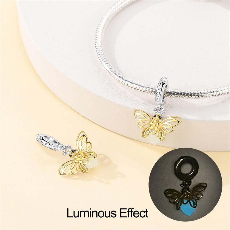 100% Copper Sunflower Luminous Gem Bees Charms Beads Fit Pandachoriginal Bracelets Diy Jewelry Graduation Gift
