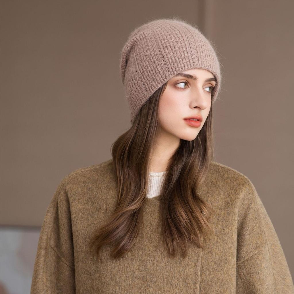 Winter Hat Women's Knitted Hat Casual Fashion Bag Head Ear Protection Hat Winter Windproof Hat