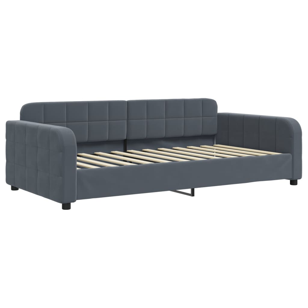 Vidaxl Sofa Z Materacem Do Spania, Ciemnoszara, 100X200 Cm, Aksamit