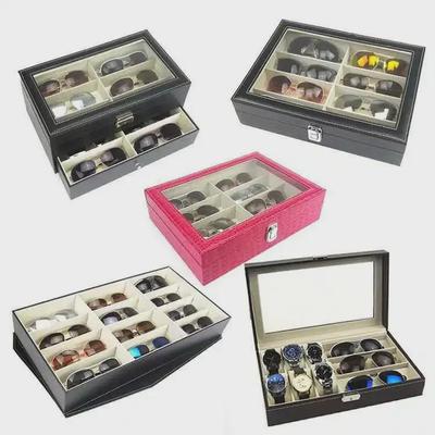 Large Capacity Leather Glasses Storage Box for Sunglasses - Elegant Gift Box
