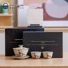 Ru Kiln Gaiwan Tea Set: Three Talents Gift Box - 1 Pot, 2 Cups for Tea Brewing, Ideal for Elders and Housewarming Gifts