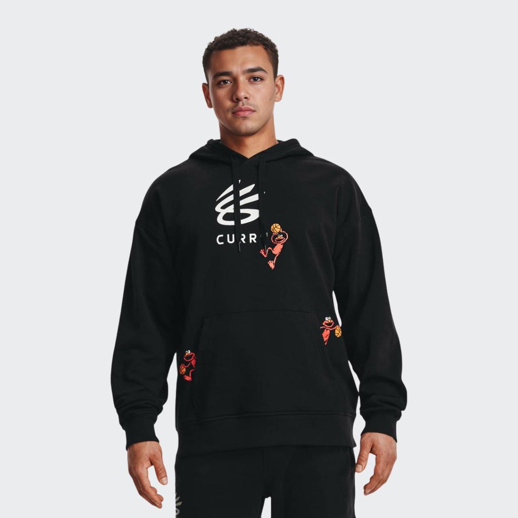Under Armour Curry X Sesame Street Collection Felpa con Cappuccio da Basket Uomo Top Nera 1369619-001