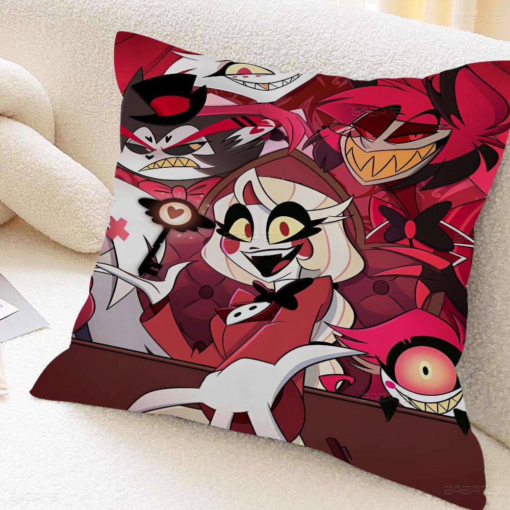 H-Hazbin Cartoon Hotel Pillow Cover For Bedroom Room And Living Room Sofa Decorative Cushion Cover