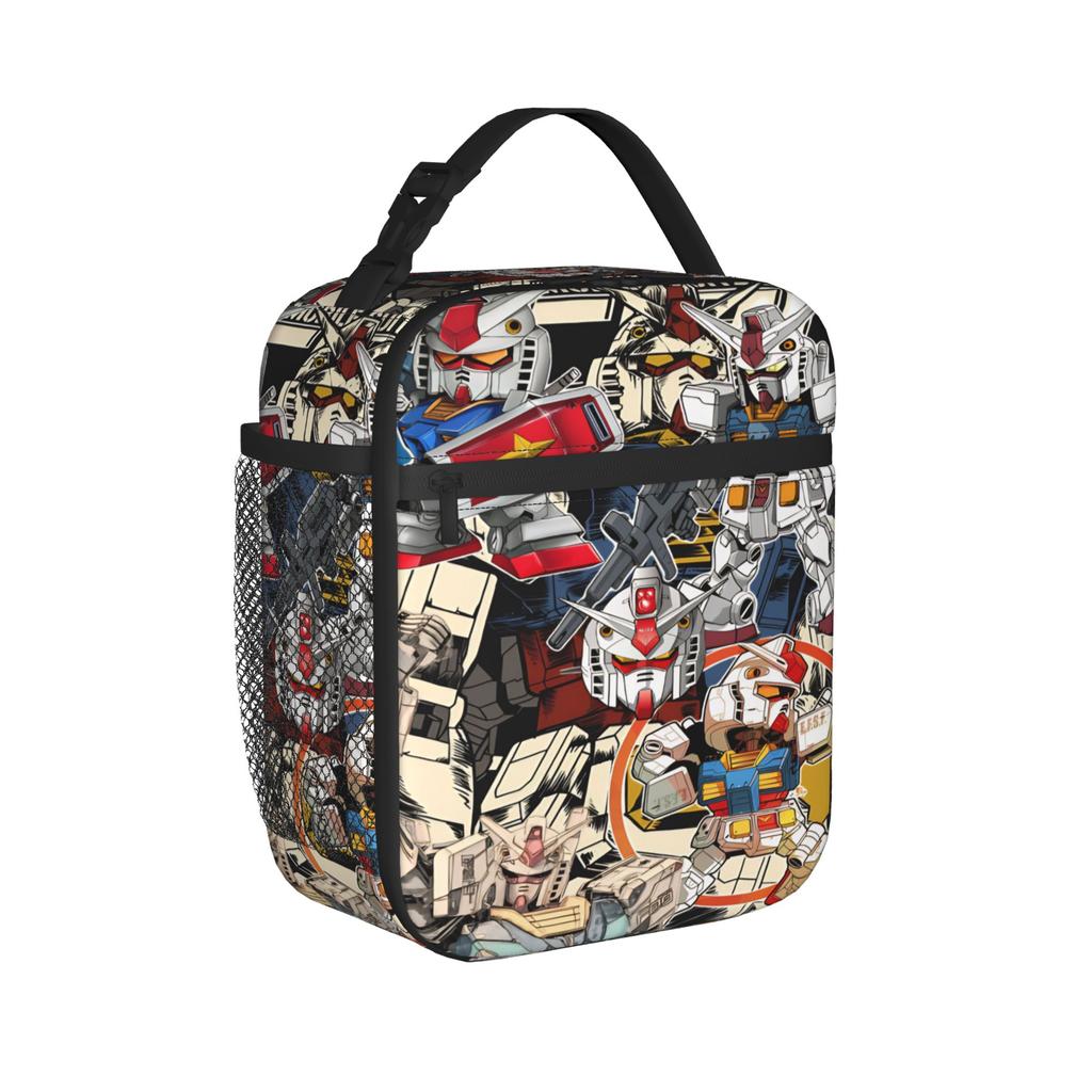 Mobile Suit Gundams Insulated Lunch Bags for Men Women Food Container Bags Reusable Thermal Cooler Lunch Box For Travel