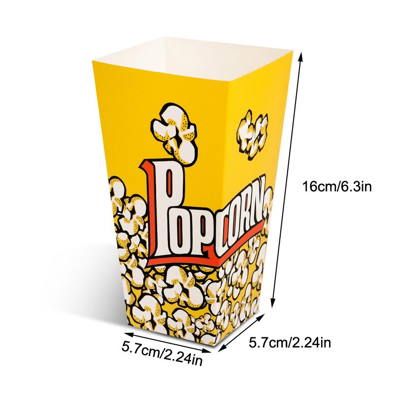 Disposable Popcorn Buckets Container Holder Paper Cup Popcorn Boxes Packaging Box For Theme Birthday Party Decoration