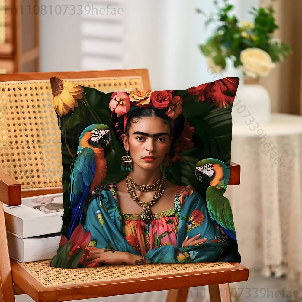 Moderne FFridaS KKahlo Kissenbezüge für Schlafzimmer Wohnzimmer Sofa Heimdekoration Polyester Kissenhülle mit Reißverschluss
