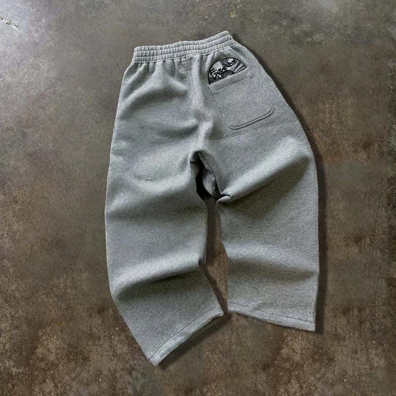 ROADVIBE Fashionable Street Style Embroidered Sweatpants Autumn Winter Casual Pants Versatile Personality Couple's Pan