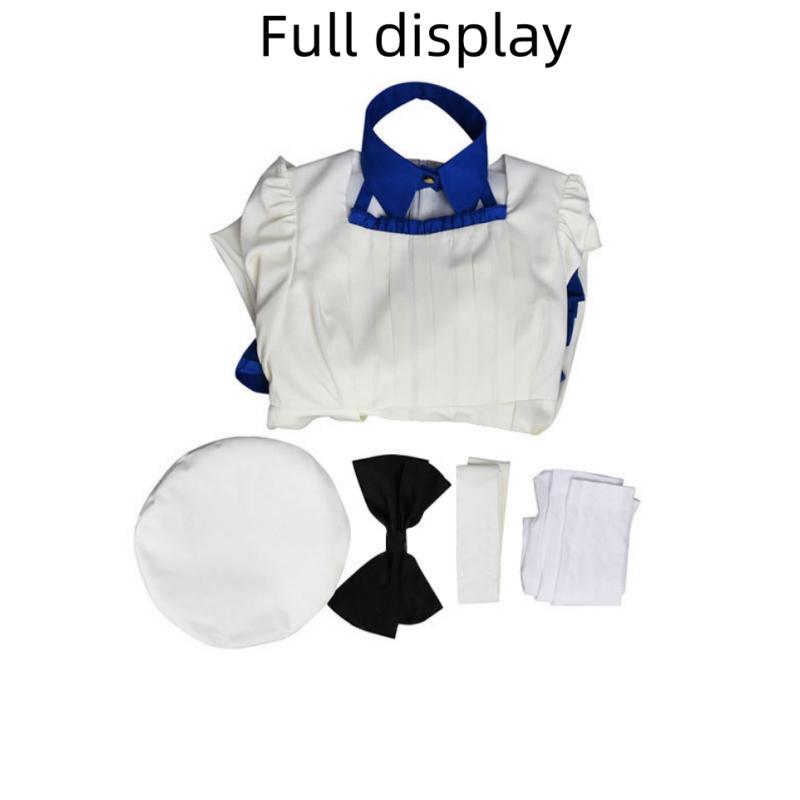 Anime Invented Inference Iwanaga Kotoko Cosplay Hat Bow with Wig Lovely White Dress Clothing Halloween Carnival Full Set Costume