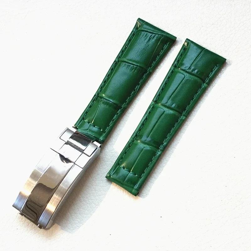Watch Band For Rolex SUBMARINER Yacht-Master DAYTONA GMT Crocodile Grain Leather Men's Strap Watch Accessories 20mm