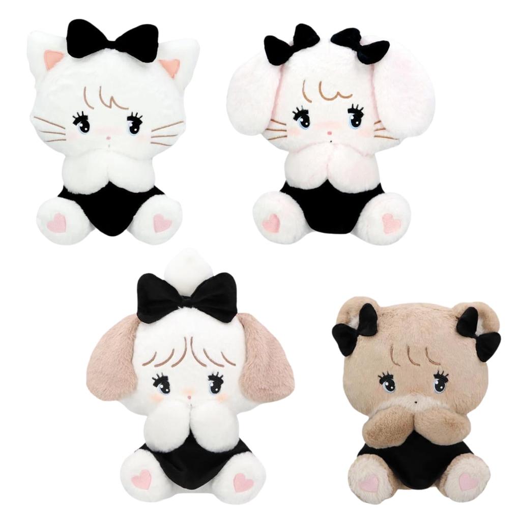 Mikko BLACK RIBBON BIG Plush Toy, Mikko Black Ribbon, Approx. 29cm (Moose)