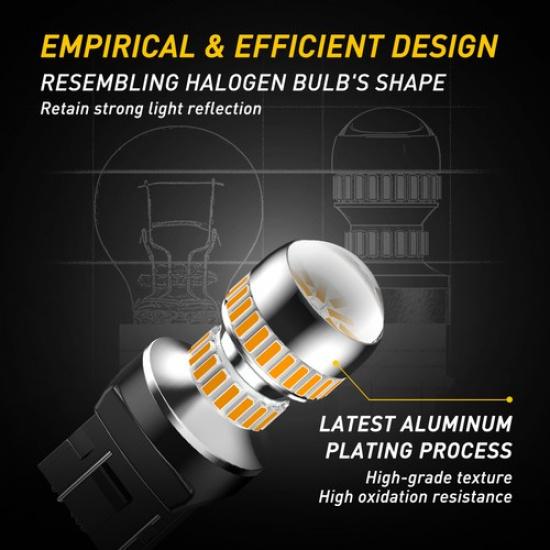 Amber 7443 7444 LED Front Turn Signal Blinker Light Bulbs No Hyper Flash 7440 2X