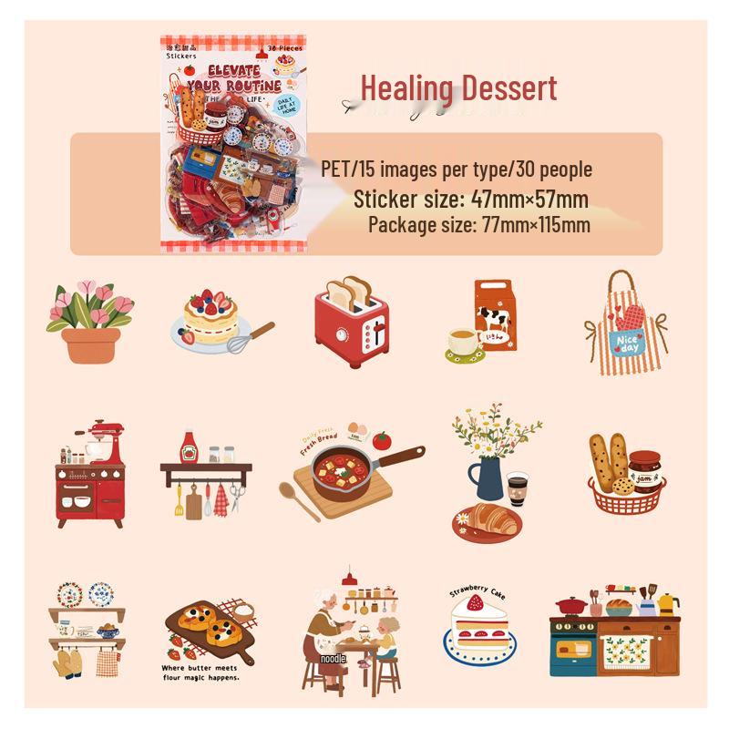 Ji Lv Yi Niao Minimalist Sticker Pack: Ins Style Decor for Phone Cases & Water Cups