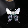 Women's Light Luxury Design Elegant Inlaid Zircon Fashionable Imitation Pearl Butterfly Brooch Versatile Niche Design Brooch