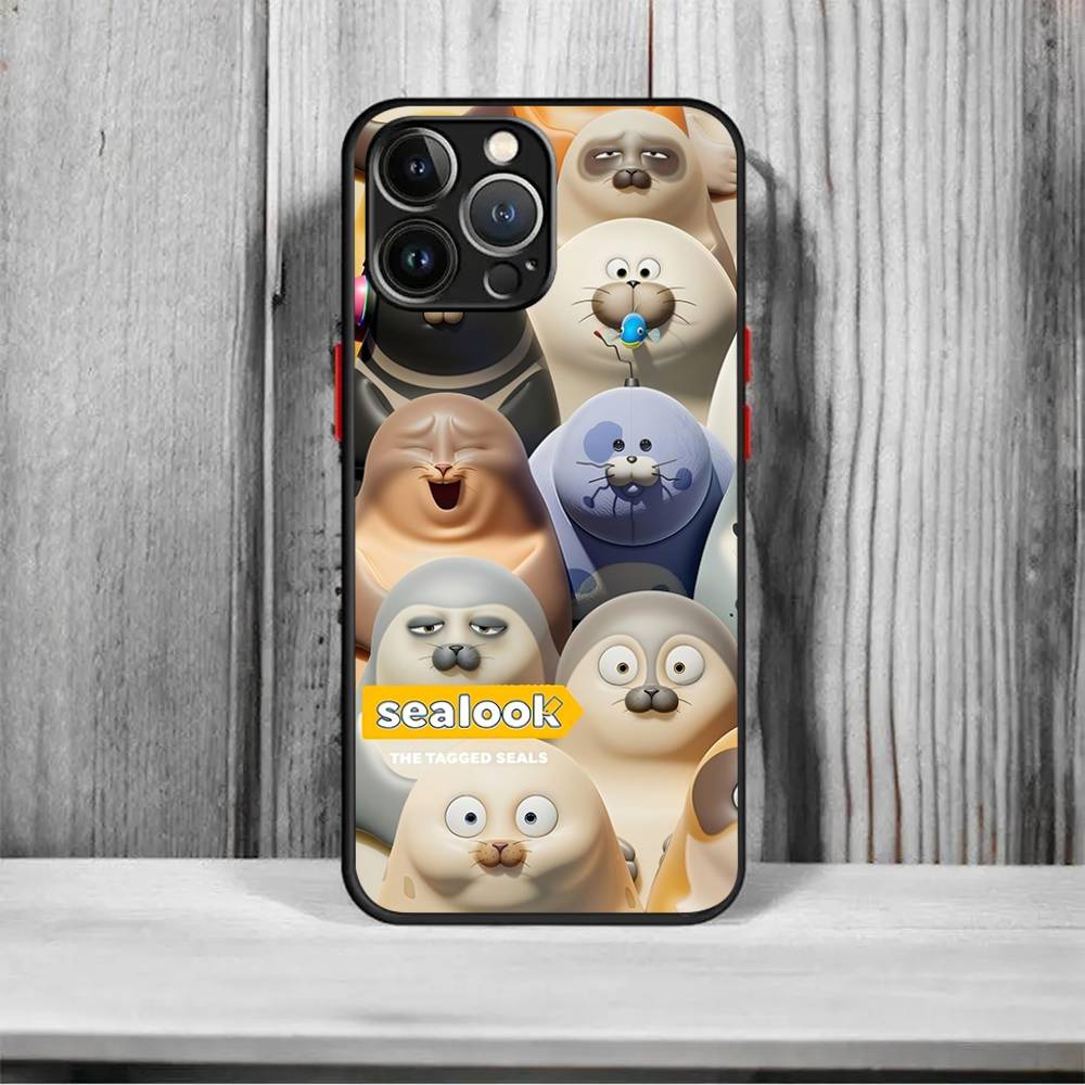 

Korean popular animation SEALOOK For iPhone 16 15 14 11 12 13 Mini Pro Max X XR XS Phone Case shockproof frosted iPhone 16pro max
