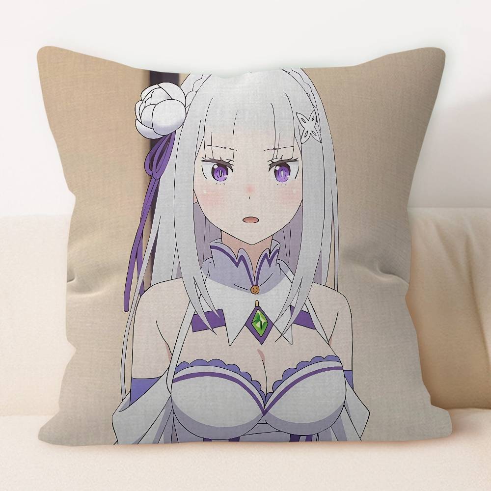 E-Emilia Anime Personalized Pillow Dust Cover Bedroom Kids Party Decoration Pillowcase Birthday Children Gift