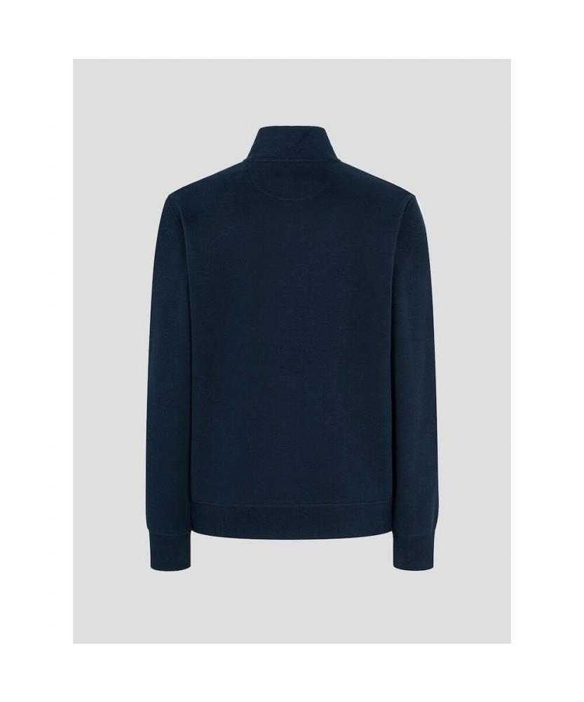Binpolmen Classic Soft Cotton Quarter-Zip T-Shirt Navy