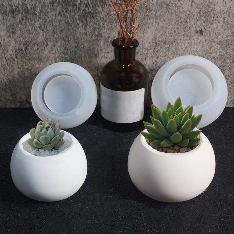 Practical Succulent Flower Pots Sturdy Silicone Mold Cement Plaster Craft Supplies for Garden and Indoor Decoration