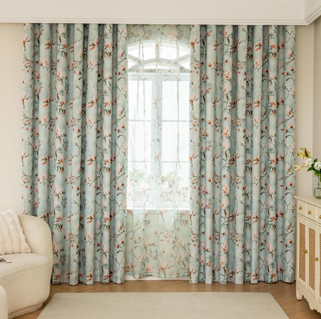 Nordic Blackout Curtains - Modern Bedroom/Living Room Full Blackout with Printed Design