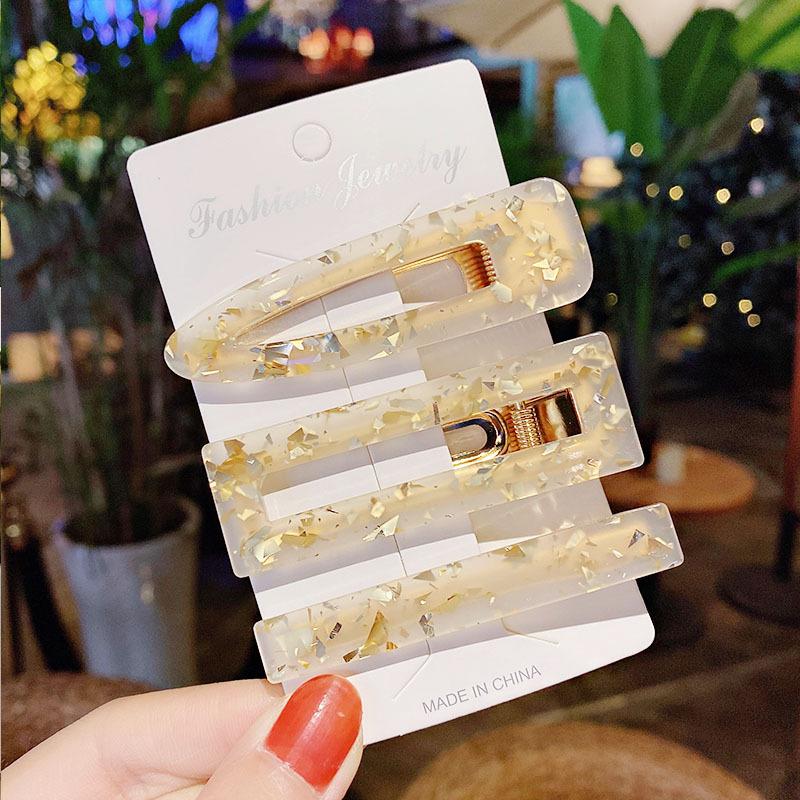 Fashion Hair Pins Side Clip Set Sweet Acrylic Waterdrop Hair Barrettes For Women Girls Korean Geometric Hair Accessories Jewelry