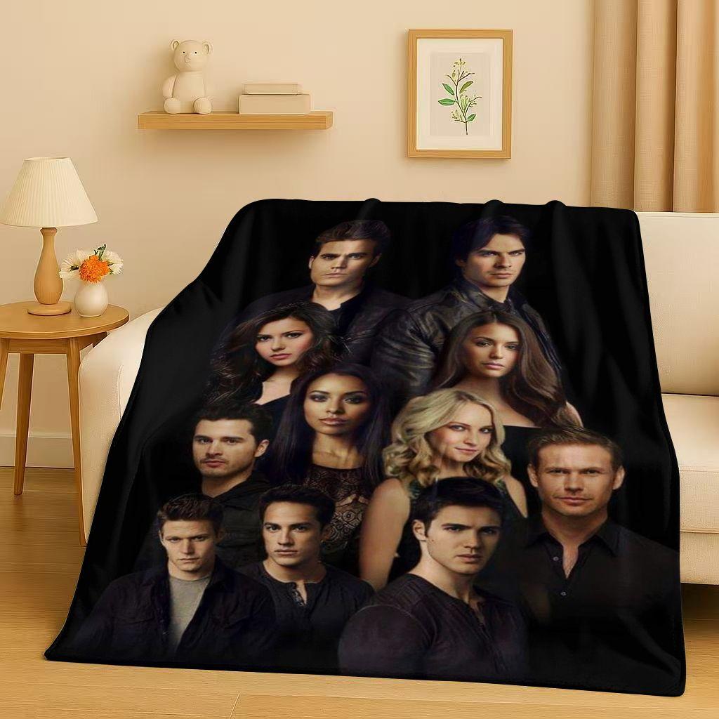 Classic The Vampire Diaries Damon Salvatore TV Flannel Blanket,Ultra Soft Warm Plush Throw for Home Bedroom Bed Sofa Cover Kids