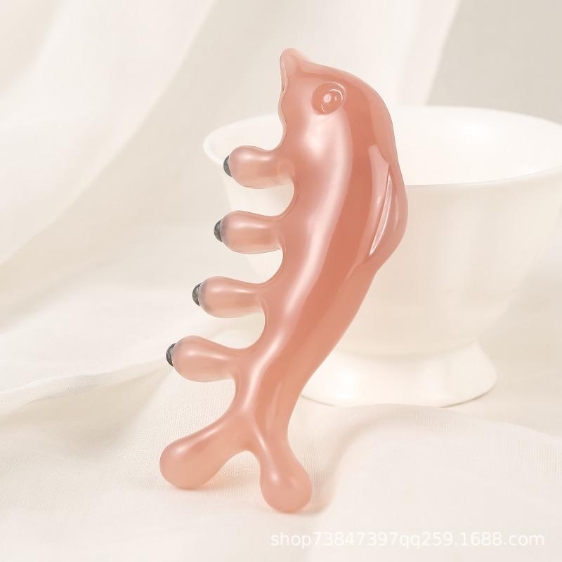 

Голова Магнітна Терапія Дельфін Масажна Гребінець, Терапія Шкіри Голови Скребковий Масажний Гребінець, Широкозуба Щітка для Масажу Меридіанів Шкіри Голови 1pc рожевий